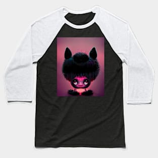 Black and pink cute monster Baseball T-Shirt